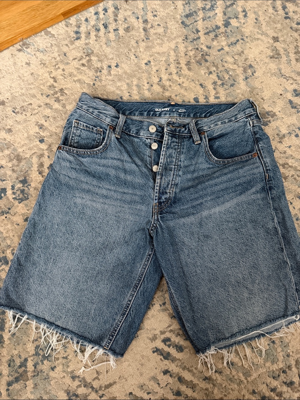 Old Navy Mid Rise Baggy Cut Off Denim Short